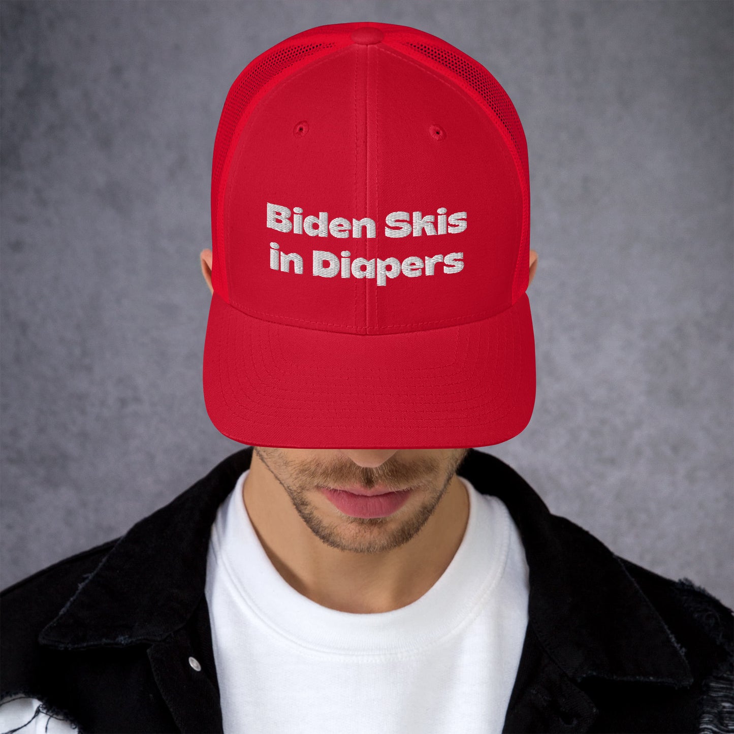 Biden Skis in Diapers Trucker Cap