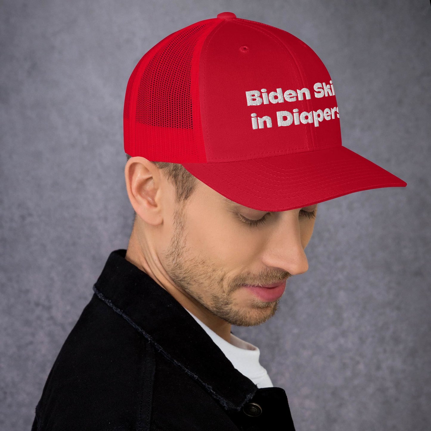 Biden Skis in Diapers Trucker Cap